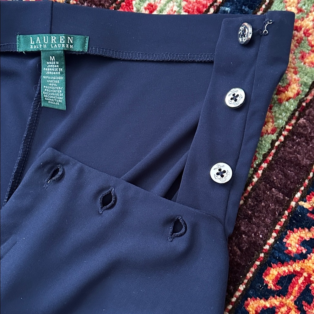 LAUREN Ralph Lauren Navy Wide Leg Pants - Picture 6 of 9